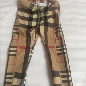 Burberry Beige, Black & Red Plaid Leggings